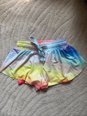 Rainbow ombre butterfly shorts by Dancina